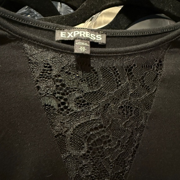 Express Black Lace Insert Bodysuit - Picture 2 of 3